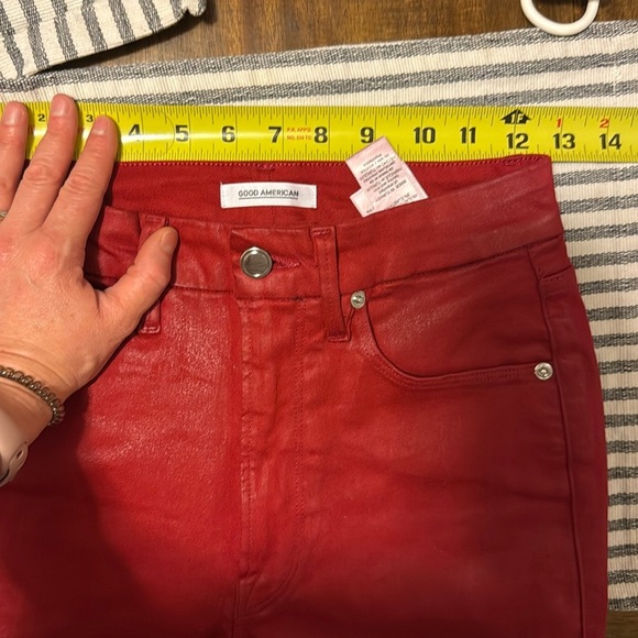 Good American Good Waist Cropped Red Ankle Cropped Jeans 6/28 - Picture 8 of 9